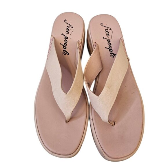 Free People Womens Leather Platform Sandals, Thongs, Flipflops, Pink, 40/9 - Picture 5 of 8